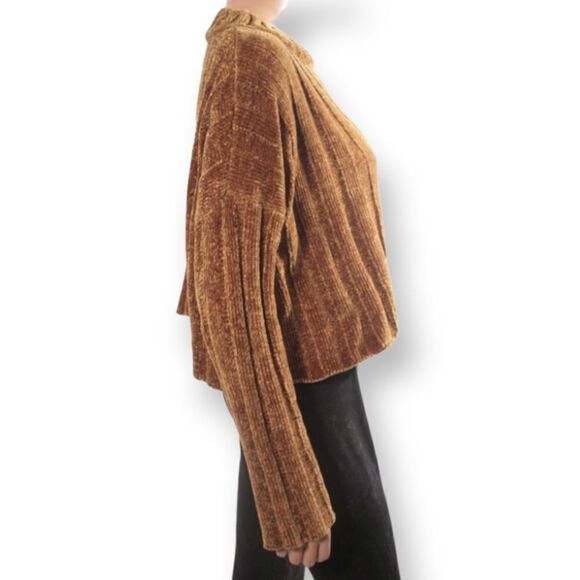 WILD FLOWER MUSTARD CROP SWEATER SZ.XS EUC - Picture 2 of 8